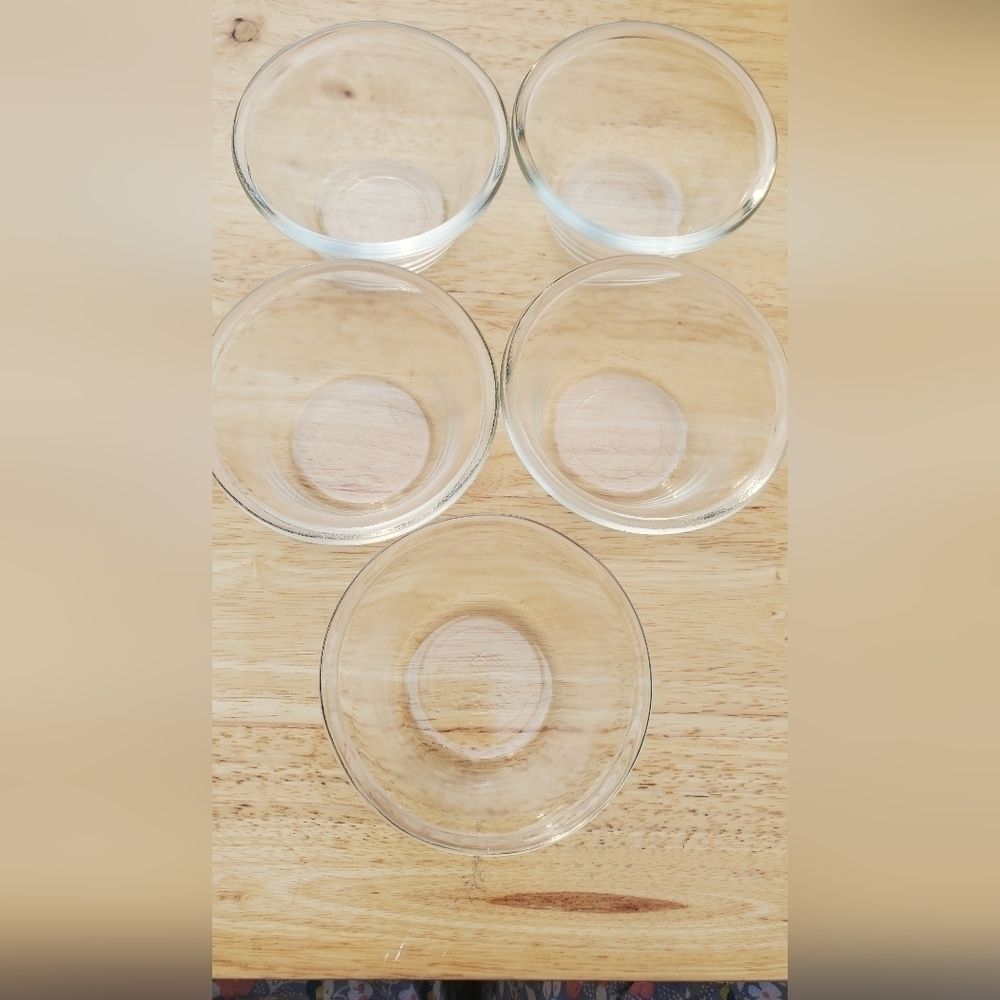 Anchor Hocking‎  6oz Clear Glass Custard Cups Ramekins Set of 5